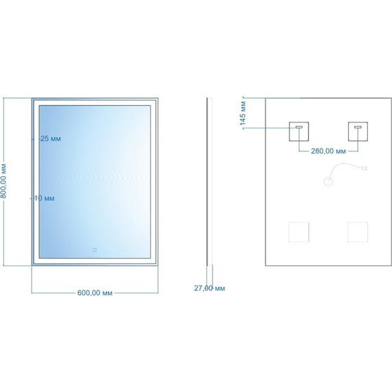 Зеркало для ванной комнаты AN Фанк 60 см фото 4