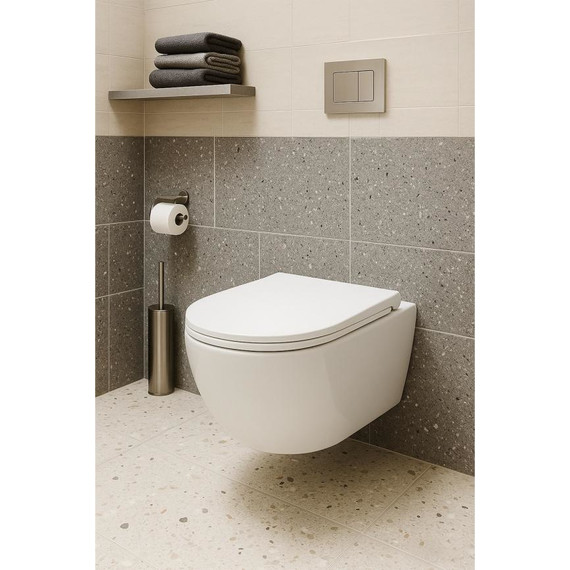 Унитаз подвесной безободковый AN Bloom с крышкой микролифт (система смыва Торнадо) фото 18