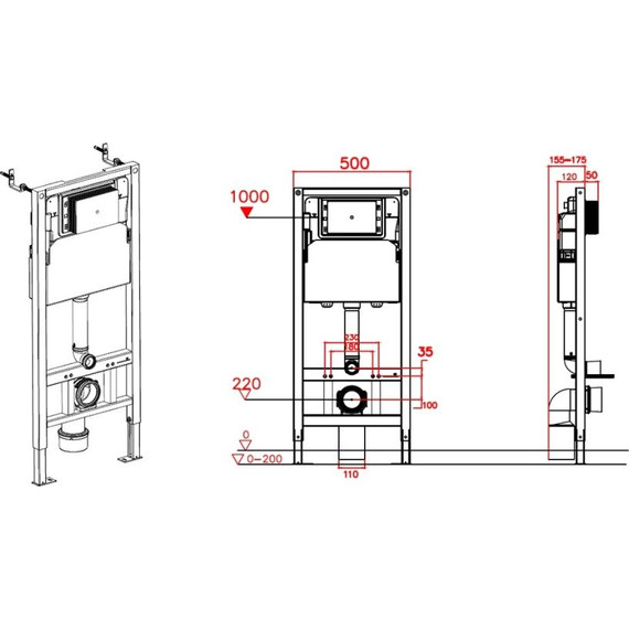 Инсталляция с подвесным безободковым унитазом AN Iron сиденье микролифт, крепление фото 21