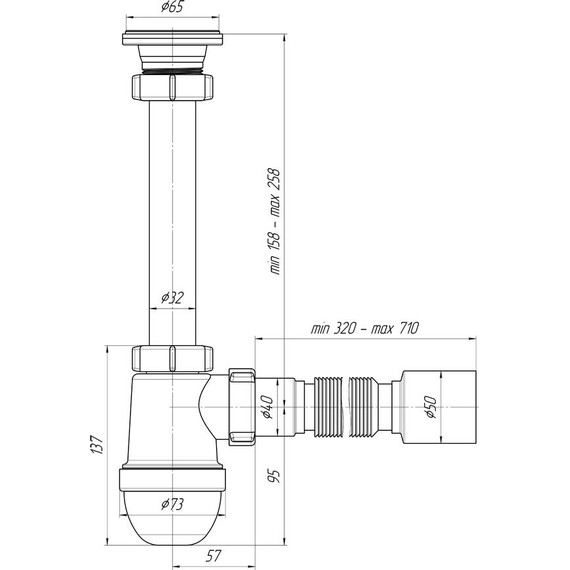 Сифон для умывальника Ани Пласт C1010 фото 3
