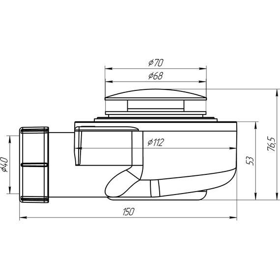 Сифон для душевого поддона Ани Пласт E450CLGS фото 3