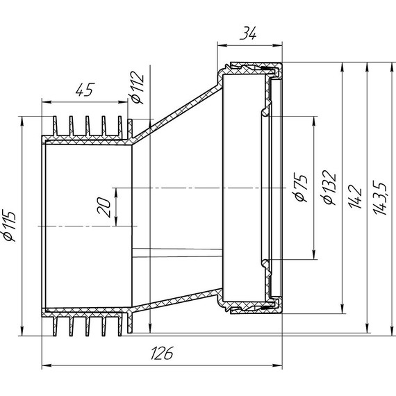 Манжета для унитаза жесткая Ани Пласт W0220 фото 2