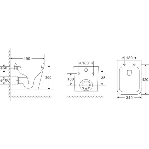 Унитаз подвесной безободковый AN Bitt с крышкой микролифт (система смыва Торнадо) фото 18