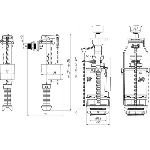 Сливной механизм Ани Пласт WC9010C фото 2