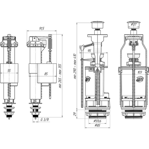 Сливной механизм Ани Пласт WC8530C фото 2