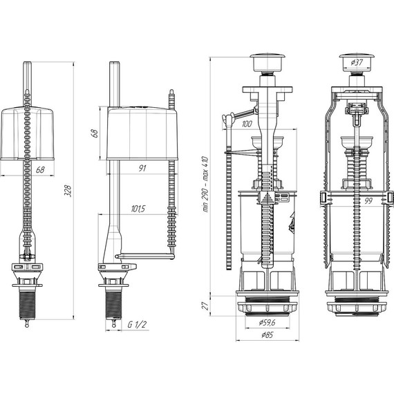 Сливной механизм Ани Пласт WC6550 фото 2