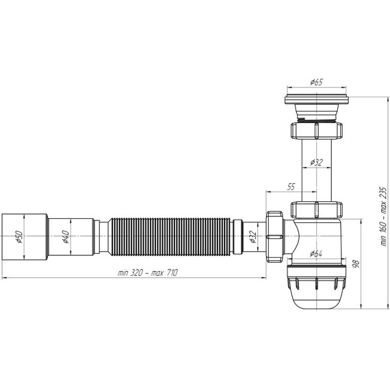 Сифон для умывальника Ани Пласт BM1016 фото 3