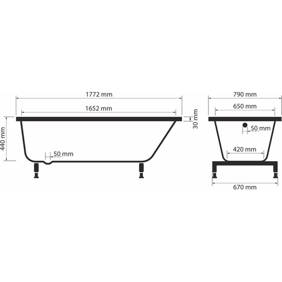 Ванна каменная Sole Epsilon ТМ 180x80 см фото 7