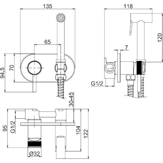Набор для гигиенического душа Allen Brau Priority 5.31005-00 (со скрытой частью) - 8 Набор для гигиенического душа Allen Brau Priority 5.31005-00 (со скрытой частью) фото 8
