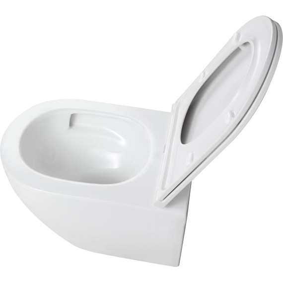 Унитаз подвесной безободковый Taliente Amato Esteso T3 AE65053 с крышкой микролифт (система смыва Торнадо) фото 3