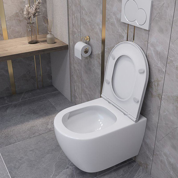 Унитаз подвесной безободковый Taliente Amato Esteso T3 AE65053 с крышкой микролифт (система смыва Торнадо) фото 6