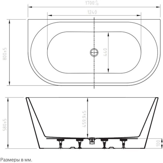 Ванна акриловая Art&Max 170x80 см AM-MODICA-1700-800 фото 5