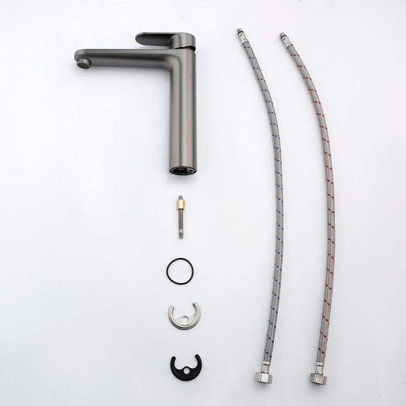 Смеситель для раковины высокий Aquatek Ника AQ1804BGM, оружейная сталь фото 3