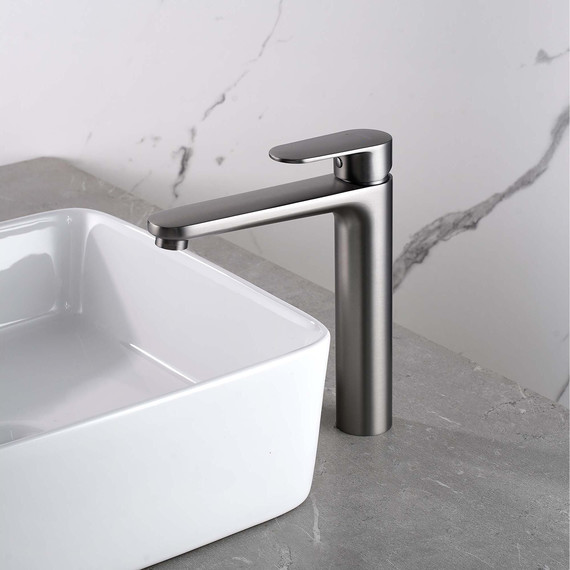 Смеситель для раковины высокий Aquatek Ника AQ1804BGM, оружейная сталь фото 5