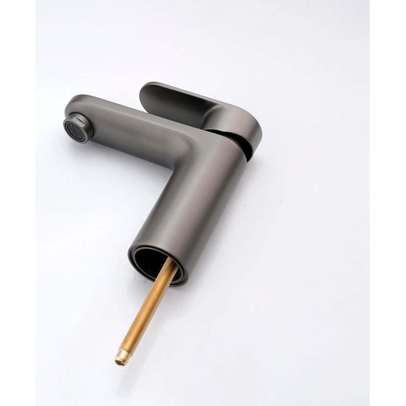 Смеситель для раковины с лейкой для биде Aquatek Ника AQ1812BGM, оружейная сталь - 4 Смеситель для раковины с лейкой для биде Aquatek Ника AQ1812BGM, оружейная сталь фото 4