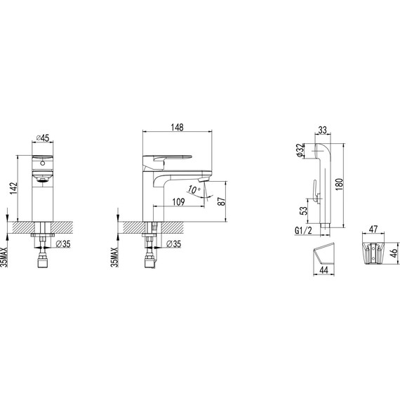 Смеситель для раковины с лейкой для биде Aquatek Ника AQ1812MB, чёрный матовый - 8 Смеситель для раковины с лейкой для биде Aquatek Ника AQ1812MB, чёрный матовый фото 8