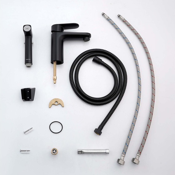 Смеситель для раковины с лейкой для биде Aquatek Ника AQ1812MB, чёрный матовый - 3 Смеситель для раковины с лейкой для биде Aquatek Ника AQ1812MB, чёрный матовый фото 3