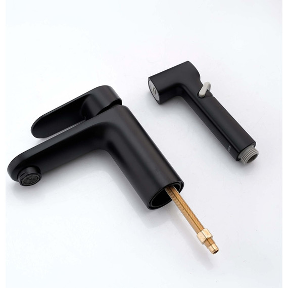 Смеситель для раковины с лейкой для биде Aquatek Ника AQ1812MB, чёрный матовый - 4 Смеситель для раковины с лейкой для биде Aquatek Ника AQ1812MB, чёрный матовый фото 4