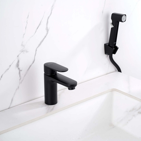 Смеситель для раковины с лейкой для биде Aquatek Ника AQ1812MB, чёрный матовый - 5 Смеситель для раковины с лейкой для биде Aquatek Ника AQ1812MB, чёрный матовый фото 5