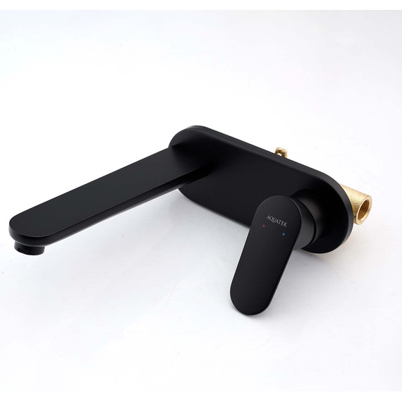 Смеситель для раковины настенный Aquatek Ника AQ1813MB, чёрный матовый фото 2