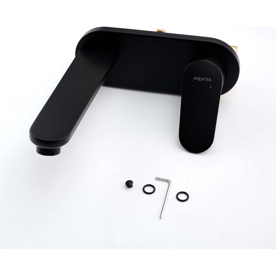 Смеситель для раковины настенный Aquatek Ника AQ1813MB, чёрный матовый фото 3