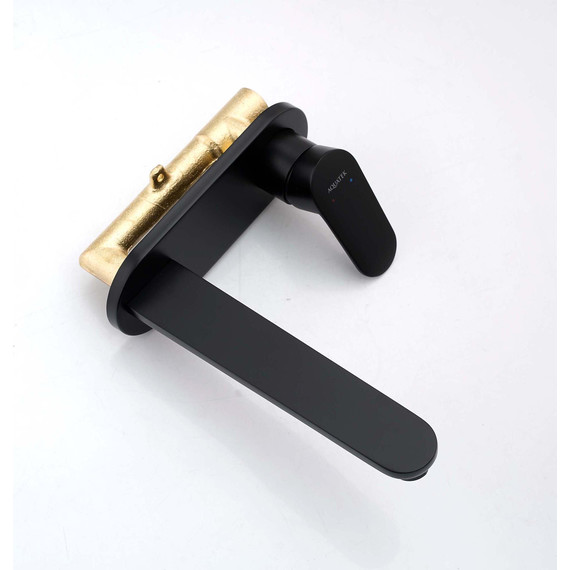 Смеситель для раковины настенный Aquatek Ника AQ1813MB, чёрный матовый фото 4