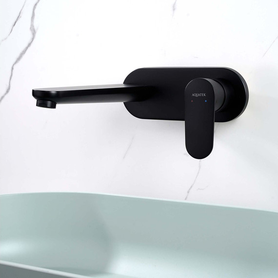 Смеситель для раковины настенный Aquatek Ника AQ1813MB, чёрный матовый фото 5