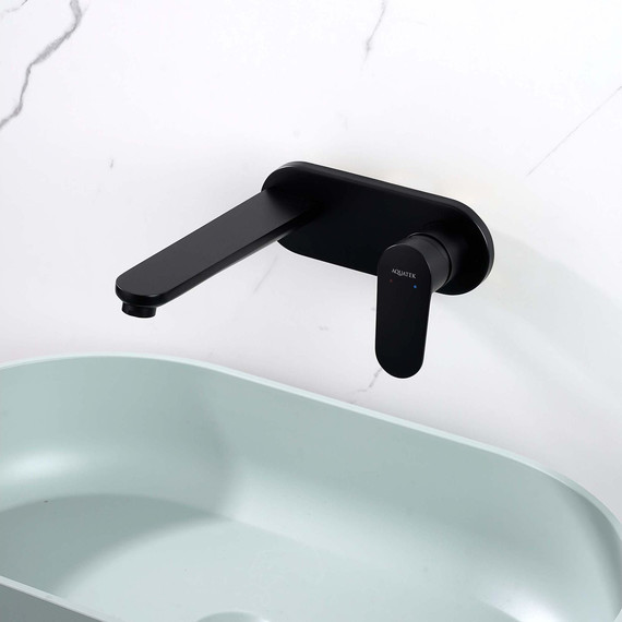 Смеситель для раковины настенный Aquatek Ника AQ1813MB, чёрный матовый фото 6