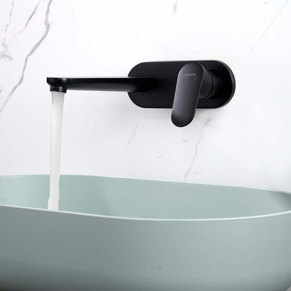 Смеситель для раковины настенный Aquatek Ника AQ1813MB, чёрный матовый фото 7