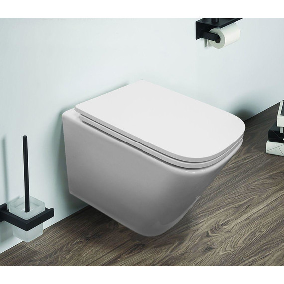 Унитаз подвесной безободковый Azario Armonia AZ-2403 с крышкой микролифт (Система смыва торнадо) фото 13