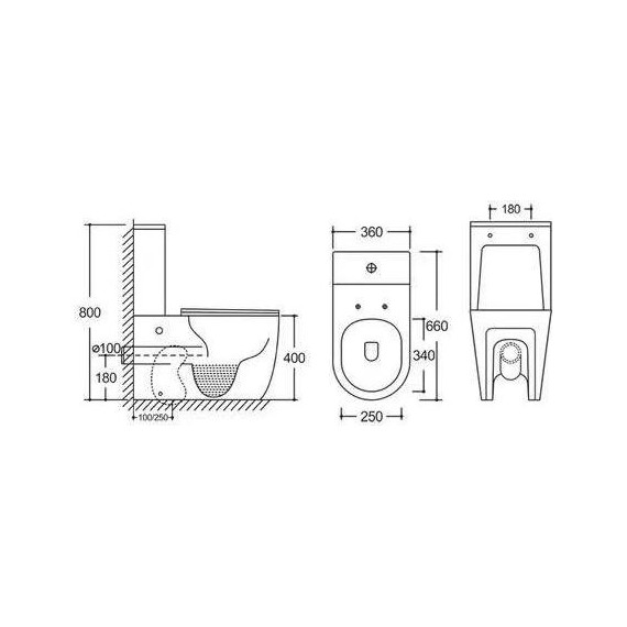 Унитаз-компакт безободковый Azario Verona AZ-8301 с крышкой микролифт (система смыва Торнадо) фото 14