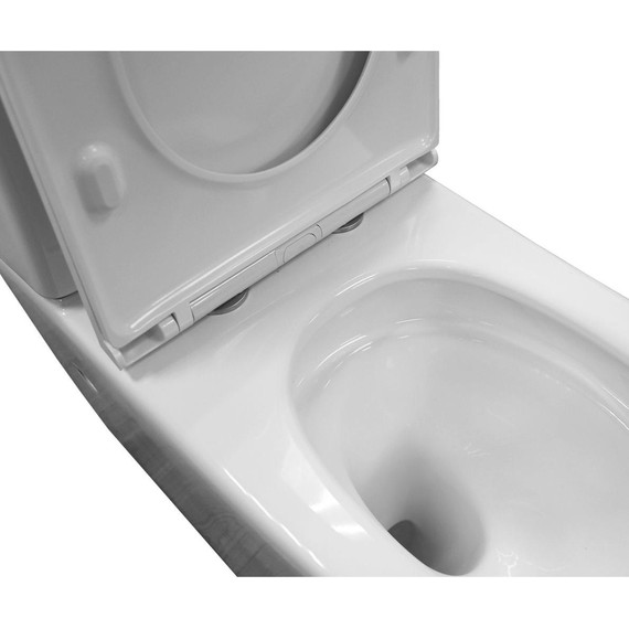 Унитаз-компакт безободковый Azario Verona AZ-8301 с крышкой микролифт (система смыва Торнадо) фото 5