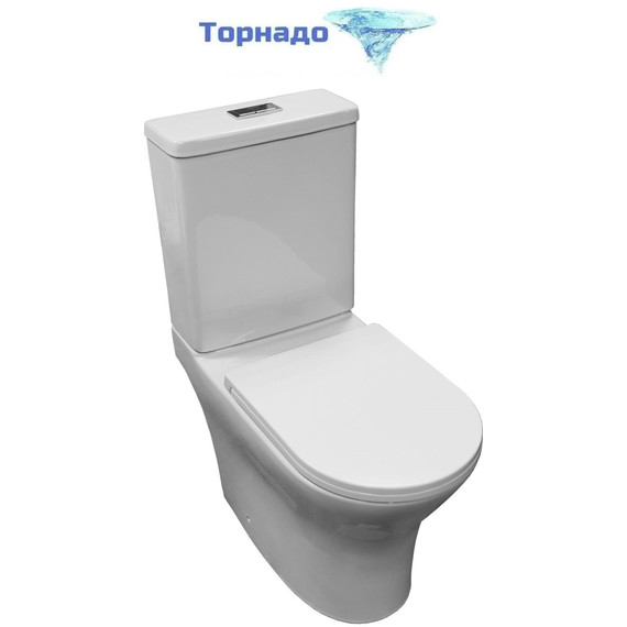 Унитаз-компакт безободковый Azario Tesoro AZ-8501 с крышкой микролифт (система смыва Торнадо) фото 
