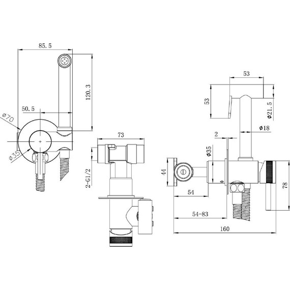 Набор для гигиенического душа Allen Brau Priority 5.31A29-BN (со скрытой частью) никель - 8 Набор для гигиенического душа Allen Brau Priority 5.31A29-BN (со скрытой частью) никель фото 8