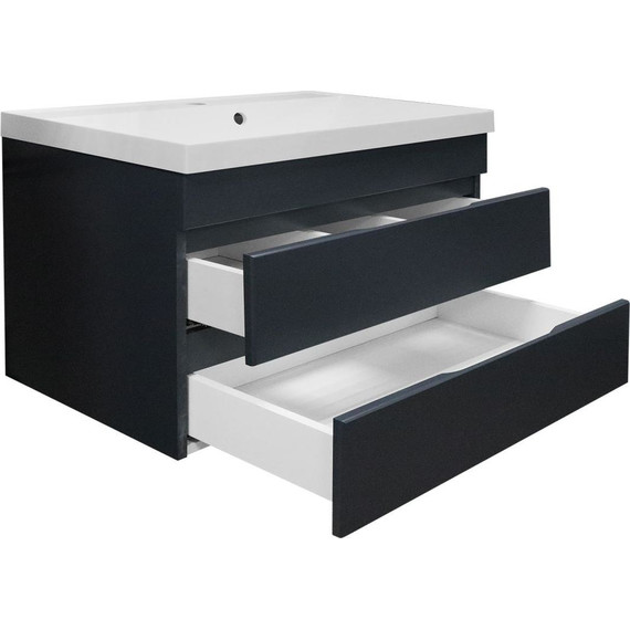 Тумба подвесная с раковиной Azario Эстима 80/2 80 см CS00094589, графит фото 4