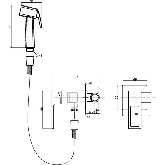 Набор для гигиенического душа BelBagno LUC-HGN-CRM фото 3