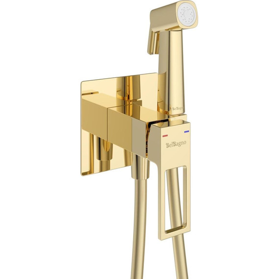 Набор для гигиенического душа BelBagno LUC-HGN-ORO, золото глянцевое фото 2