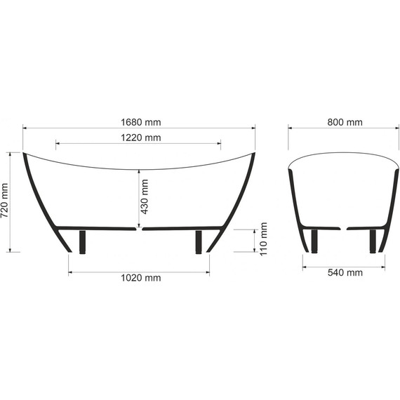 Ванна каменная Sole Lota ТМ 170x80 см фото 8