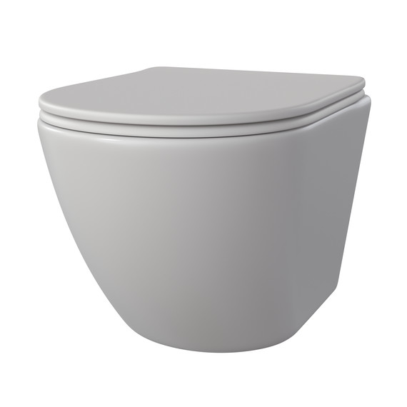 Унитаз подвесной безободковый Taliente Amato AM25010 Bianco opaco с крышкой микролифт, белый матовый фото 2