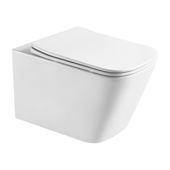 Унитаз подвесной безободковый Taliente Correto Tornado 3 CR55003 с крышкой микролифт (система смыва Торнадо) фото 2