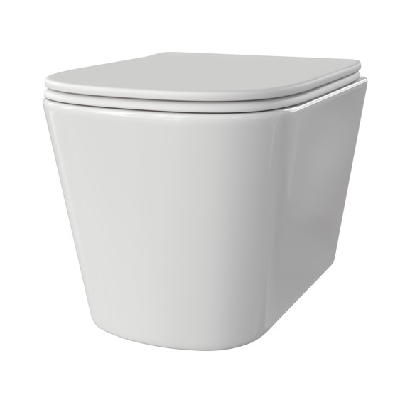 Унитаз подвесной безободковый Taliente Correto CR25200 с крышкой микролифт, Цвет производителя: белый фото 2