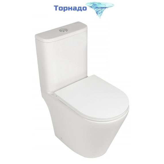 Унитаз-компакт безободковый AN Areta с крышкой микролифт (система смыва Торнадо) фото 