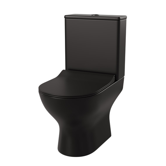 Унитаз-компакт безободковый Taliente Arte AR35045 Nero с крышкой микролифт, чёрный, Цвет производителя: чёрный фото 2