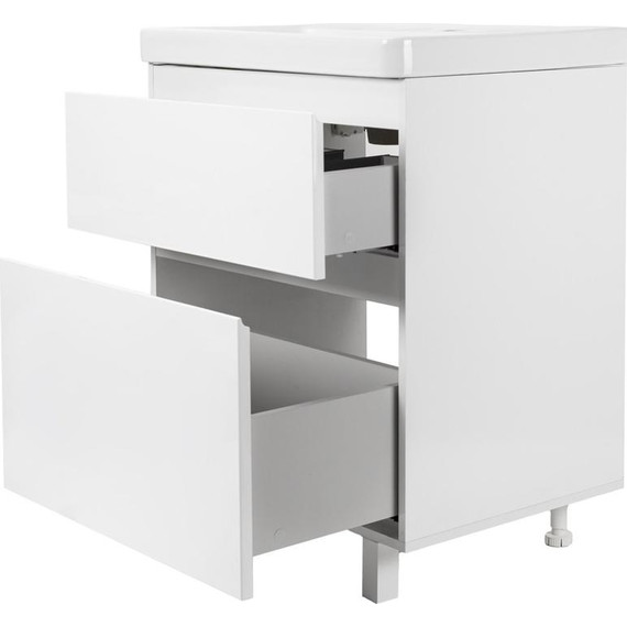 Тумба напольная с раковиной AN Сандра 60 см, белый фото 2