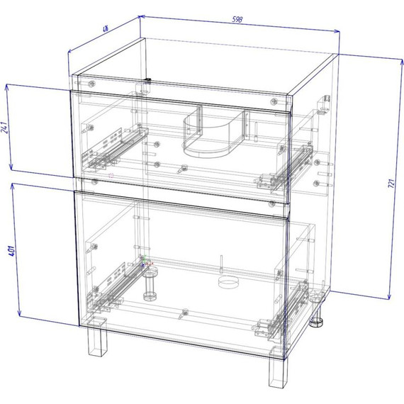 Тумба напольная с раковиной AN Сандра 60 см, белый фото 6