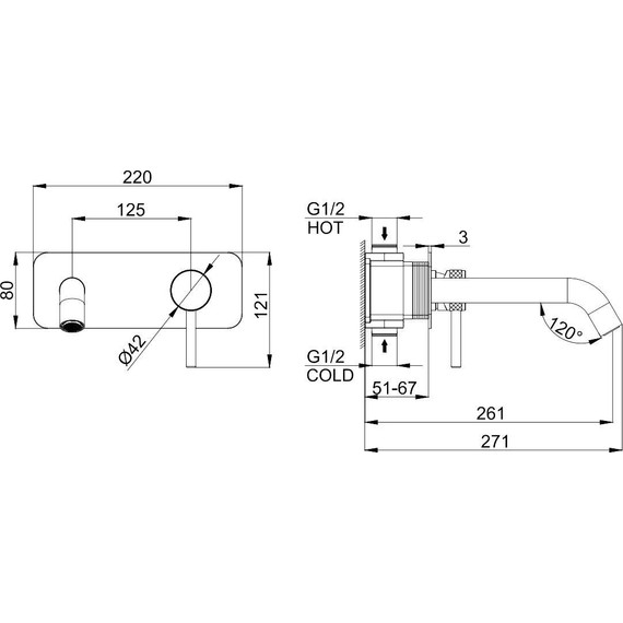 Смеситель для раковины настенный Allen Brau Priority 5.31003-BN (со скрытой частью) никель фото 9