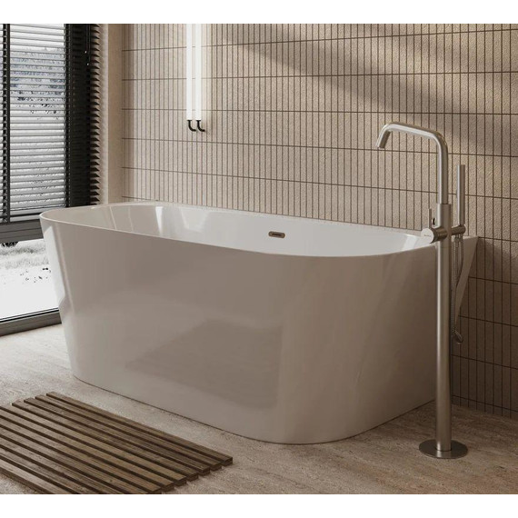 Смеситель для ванны напольный Allen Brau Priority 5.31008-BN (со скрытой частью) никель фото 8