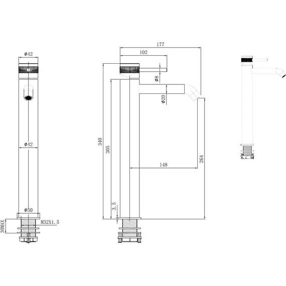 Смеситель для раковины высокий Allen Brau Priority 5.31A02-BN, никель фото 10