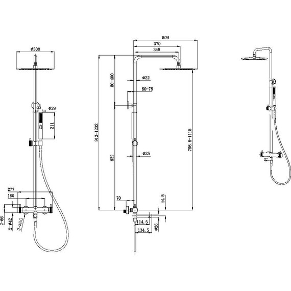 Душевая стойка Allen Brau Priority 5.31A10-BN, никель - 6 Душевая стойка Allen Brau Priority 5.31A10-BN, никель фото 6