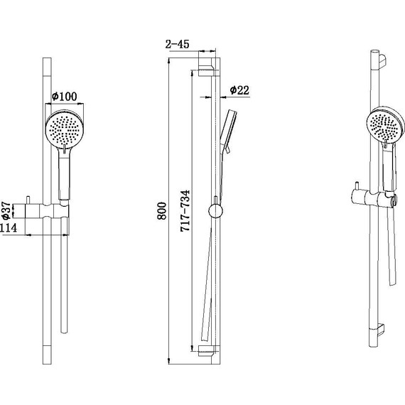 Душевой гарнитур Allen Brau Eclipse 5.E1008-BN, никель фото 4